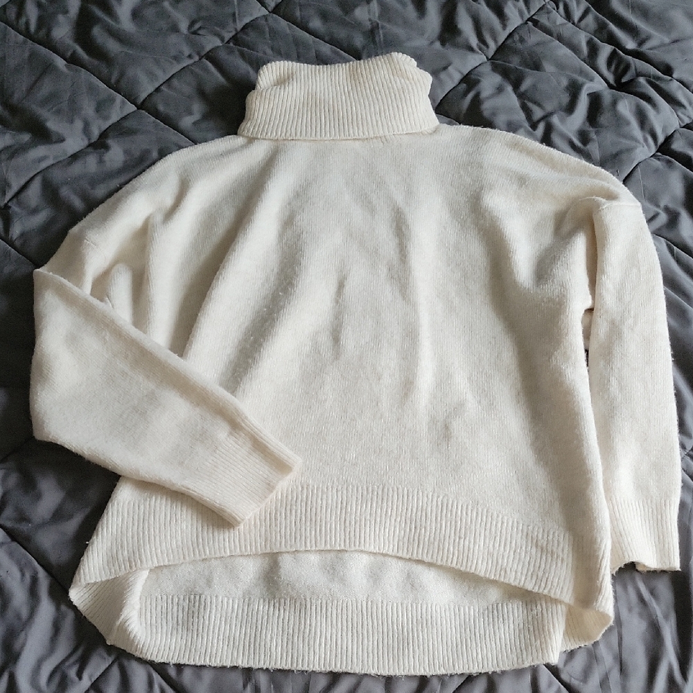 Stradivarius Cream Cowl Neck Sweater Cozy Knit